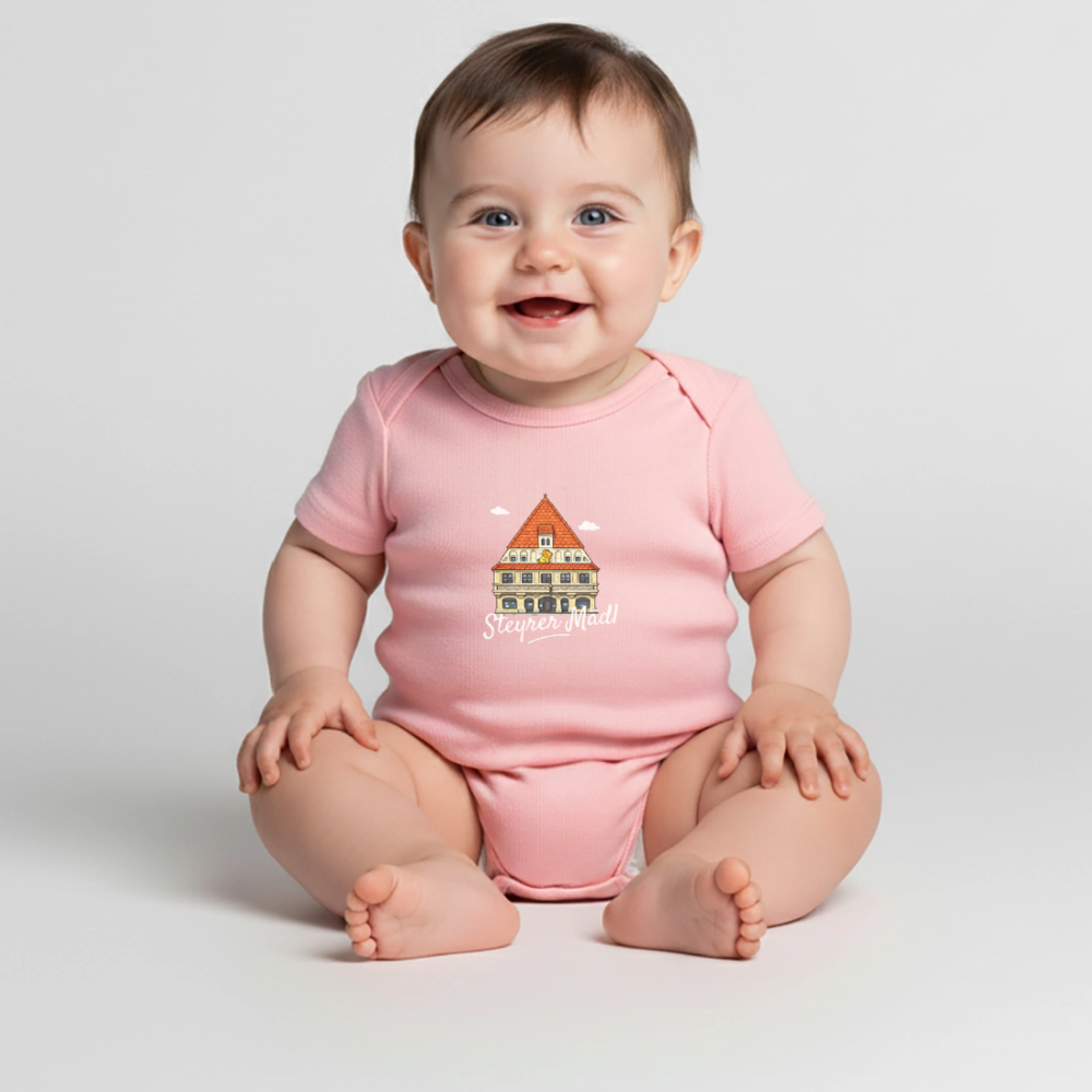 Steyrer Mädl Baby Bio-Kurzarm-Body rosa - Rosa
