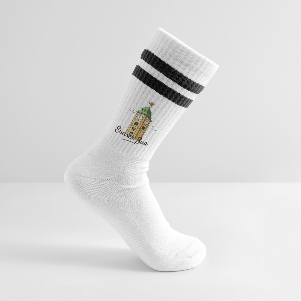 Ennser Bua Tennissocken schwarze streifen - white/black
