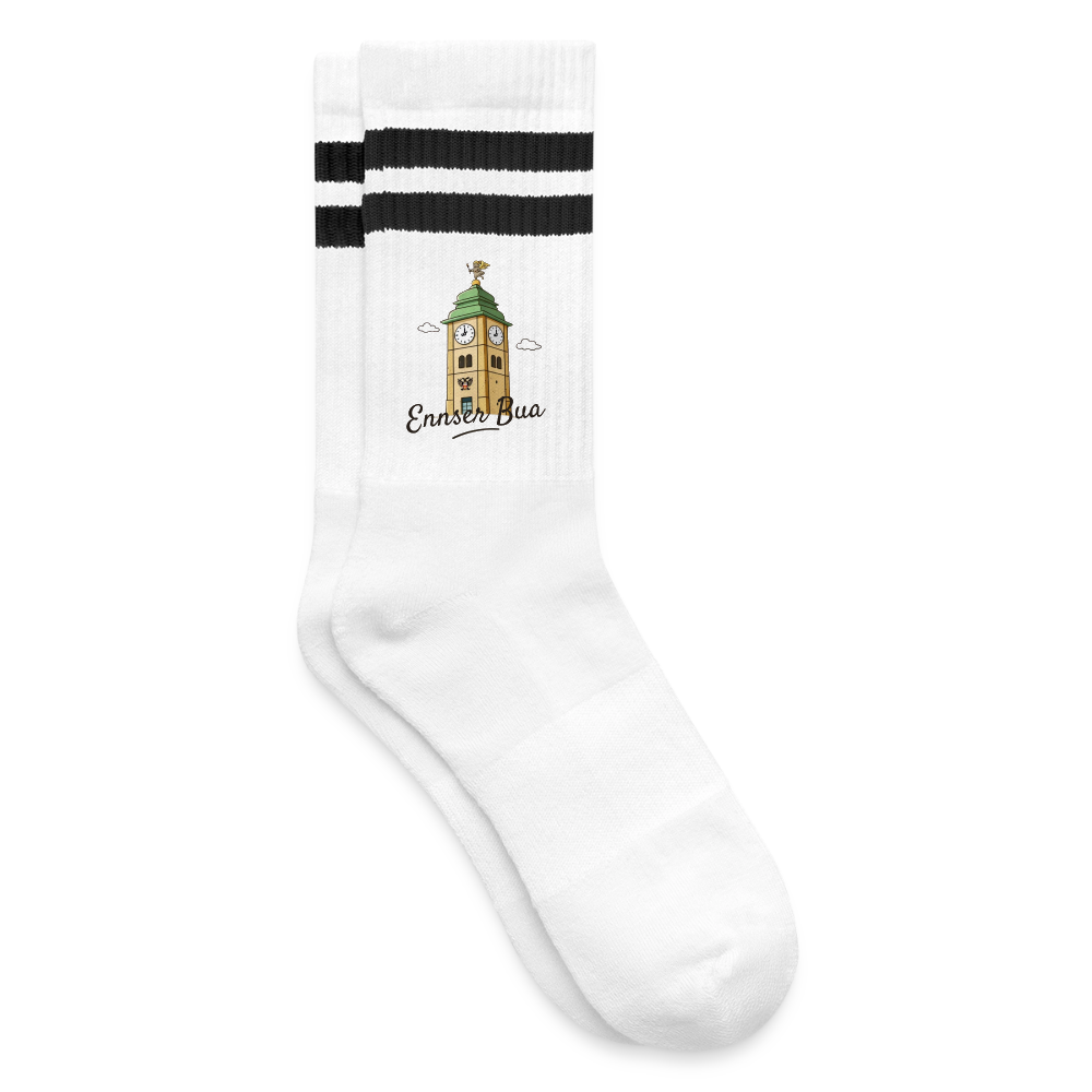 Ennser Bua Tennissocken schwarze streifen - white/black