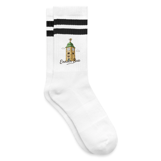 Ennser Bua Tennissocken schwarze streifen - white/black