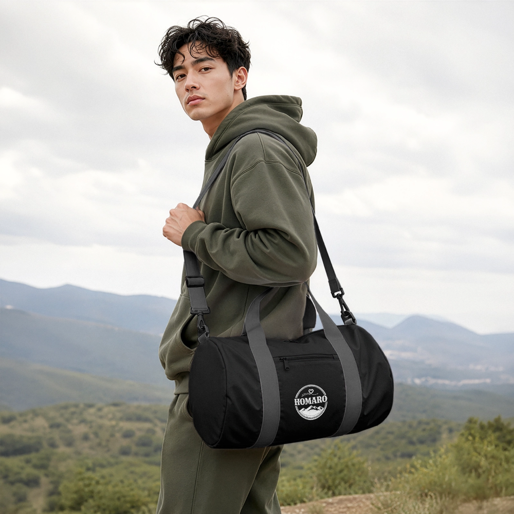 HOMARO Style recycelte Duffel Tasche - black/graphite grey